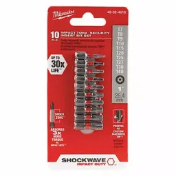 Milwaukee Insert Bit Torx(R) Bit Style Alloy Steel, 415H83-28
