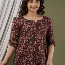 Fasnesio Floral Print Cotton Regular Top-picture-6