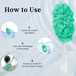 CareDone Soft Long Loofah with Handle image 2