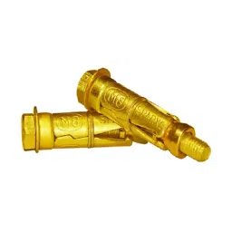 Power M-6 Iron Yellow Plated Hexagon Head Anchor Bolt (Pack of 100)-18