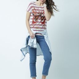 Huetrap Women White Printed Round Neck T-shirt-image-82