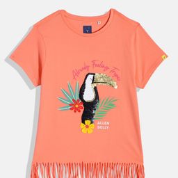 Allen Solly Junior Girls Embellished Fringed Pure Cotton Boxy Top-image-62