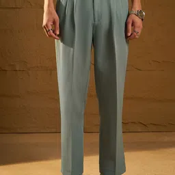 DENNISON Men Relaxed Loose Fit Pleated Trousers-picture-34