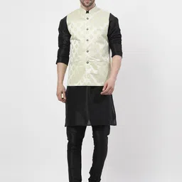 TS LIFESTYLE Woven Design Mandarin Collar Straight Kurta With Churidar & Nehru jacket-picture-21