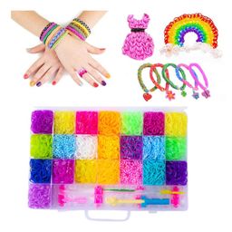 Band Accessory Making Kit Bracelet Making Kit Loom Colored Rubber Bands Kit Loom Set for Diy Toys 22 Colors- 10 Assorted Charms-12