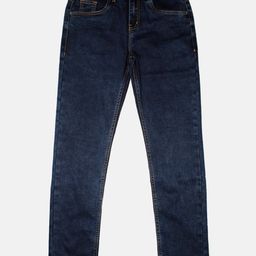 Kiddopanti Solid 5 Pockets Button Down Denim Jeans - Navy Blue-image-11