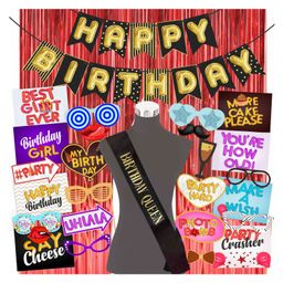 Wobbox Happy Birthday Props Birthday Banner & Sash Happy Birthday Decoration Items Multicolor -Pack Of 29-image-97