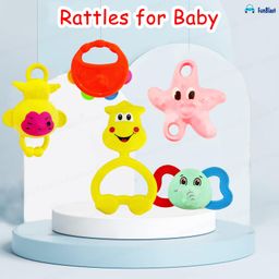 FunBlast Colourful Attractive Sound Rattles for Babies5 Pcs Assorted Design-15