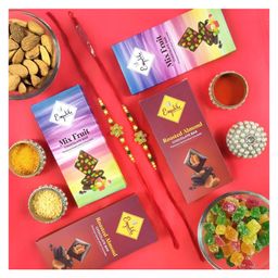 Rakhi with Pack of 4 Chocolate Bar-12