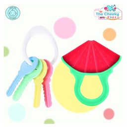 The Cheeky Kidzz Baby Soft Silicone Teether Nibbler & Key Teether Baby Pain Relief Dental Care Teether 3 to 24 Months -RED-16