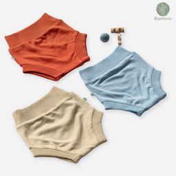 Cocoon Care Pack Of 3 Bamboo Muslin Solid Shorts - Orange Brown Rice & Cerulean-image-16