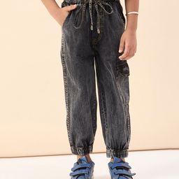Stylo Bug Cotton Solid Cargo Pants - Black-image-62