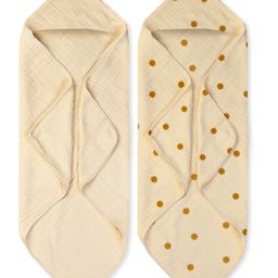 NINTARA BABY Ultra Absorbent Soft Pure Organic Cotton Hooded Towel Pack of 2 - Beige-image-51