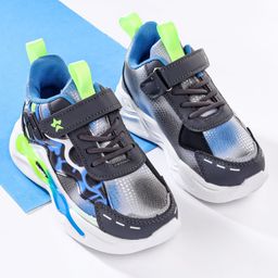 Cute Walk by Babyhug Velcro Closure Sneaker Shoes With Lace Detailing & Splash Print - Grey-image-51