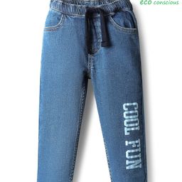 Babyoye Cotton Elastane Full Length Denim Jeans With Cool Fun Print - Blue-image-46