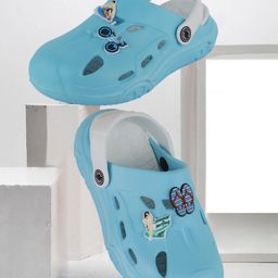 PASSION PETALS Bicycle & Surfman Applique Detailed Slingback Perforated Clogs - Sky Blue-image-28