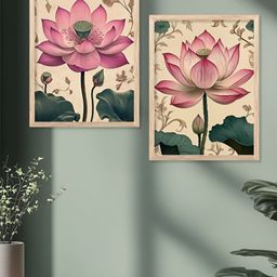 Kotart Brown & Pink 2 Piece Wood Floral and Botanical Wall Paintings-picture-35