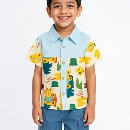 POP STREET KIDS Boys Printed Short Sleeves Shirt With Shorts-18