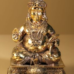 Exotic India Gold-Toned Lord Kubera Brass Idol Showpiece-image-55