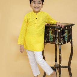 MoMaa Boys Regular Chikankari Pure Cotton Kurta with Dhoti Pants-39