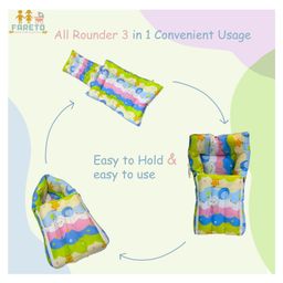 Fareto Combo of Baby Bed with Net Sleeping Bag 4 Pcs Bedding Set,Blue image 5