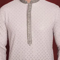 Jompers Men Embroidered Regular Sequinned Pure Cotton Kurta with Pyjamas image 2