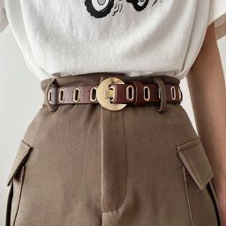 Women Brown Artificial Leather Belt-image-34