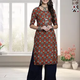 HERE&NOW Women Pack of-3 Ethnic Motifs Printed Straight Regular Kurta-image-52