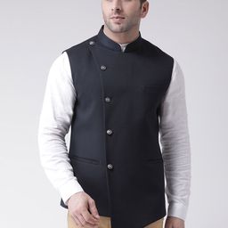 Hangup Men Woven Sleeveless Nehru Jacket-image-96