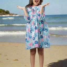TeenTrums Floral Print Puff Sleeve Fit & Flare Dress-image-98