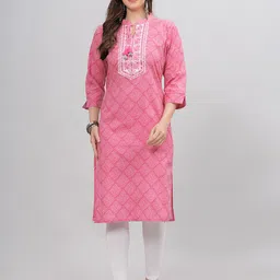JC4U Women Geometric Thread Work Kurta-image-52