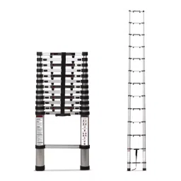 Corvids 14.5 Ft (4.4 m) Portable and Compact Finger Protect Aluminium Telescopic Ladder, CALT-FP44-41