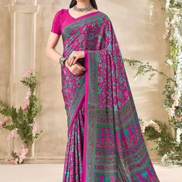 LeeliPeeri Designer Floral Poly Crepe Saree-39