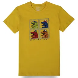 Gini and Jony Boys Graphic Printed Round Neck Cotton T-shirt-image-98