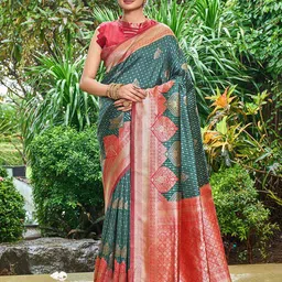 GARIYA Woven Design Zari Pure Silk Banarasi Saree-38
