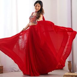 CaniBani Embroidered Sequinned Ready to Wear Lehenga & Blouse With Dupatta-picture-26