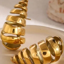 AKISON JEWELS Gold-Plated Teardrop Shaped Studs-image-33