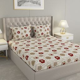 Raymond Home Cream-Coloured Printed 100TC Double Queen Bedsheet Set 2.25 m x 2.50 m-picture-20