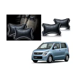 Auto Pearl Black Dots CV Car Neck Rest Pillow Compatible for Maruti Suzuki WagonR-14
