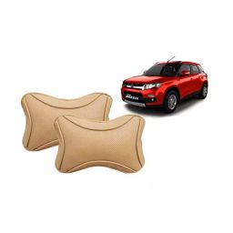 Auto Pearl Beige Dots CV Car Neck Rest Pillow Compatible for Maruti Suzuki Brezza-16