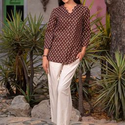 indy Raaga Printed Pure Cotton Shirt With Trousers Co-Ords-14