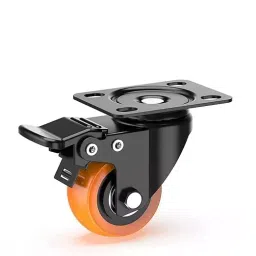 Implemental Moving Swivel Castor Wheel with All Locking 2 inch Alloy & Polyurethane ‎Black & Orange for Multipurpose, ‎96548 (Pack of 4) image 3