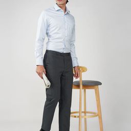 FASHION FORMAL Men Classic Fit Spread Collar Solid Cotton Formal Shirt-picture-7