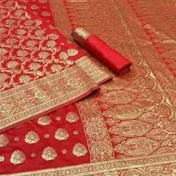 Florence Woven Design Pure Silk Fusion Saree-image-37