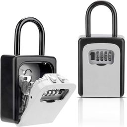 BETLEX Key Lock Box Wall Mounted, Upgrade Clearly Visible Keys, Portable, Waterproof, Passcode Unlock, Grey image 1