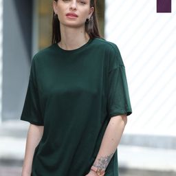 TITTLI Women Pack of 2 Solid Round Neck Pure Cotton Oversized T-shirts-image-72