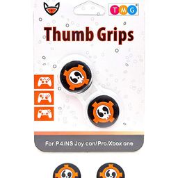 TMG Analog Controller Gamepad Raised Antislip Thumb Stick Grips Thumbsticks Joystick Cap Cover Pack of 2 - Black Orange-5