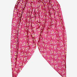 Kiddopanti Abstract Triangles Print Harem Pants - Maroon-12