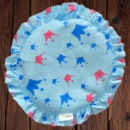 Mittenbooty Round Shaped Mustard Seed or Rai Crown Print Pillow - Blue-21