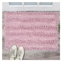 saral home Saralhome Cotton Shaggy Antiskid Mat Light Pink. 40cm x 60cm-picture-19